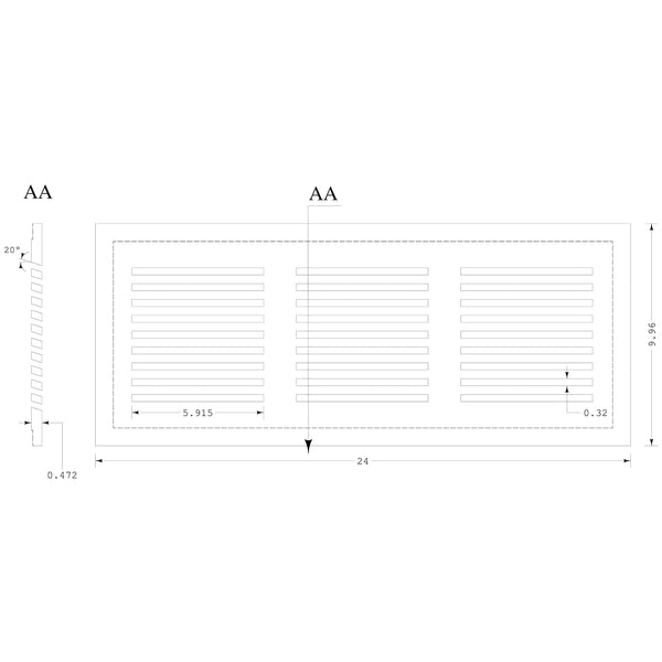 PermaFlow 24 Return Air Vent